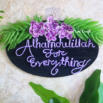 Wooden Nameplate with flower
