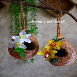 Bird nest with  orchid