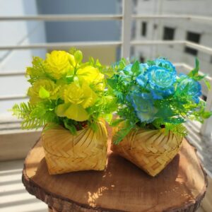 Bamboo Vase with Succulent