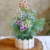 Round Fancy Vase with MIxed Daisy